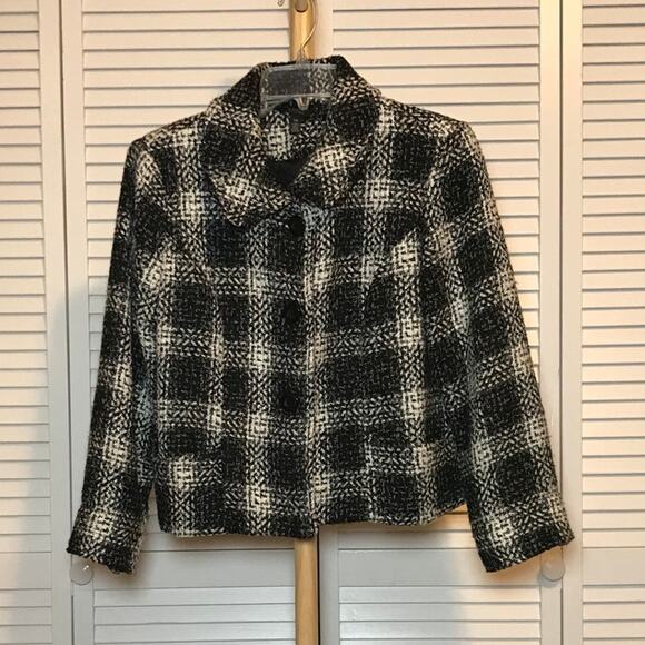 Investments Plaid Collared Long Sleeve Jacket PM - Picture 1 of 7